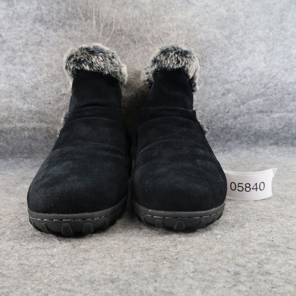 Khombu Shoes Womens 7 Booties Winter Lindsey Leather Faux Fur Buckle Strap Zip - Picture 2 of 15